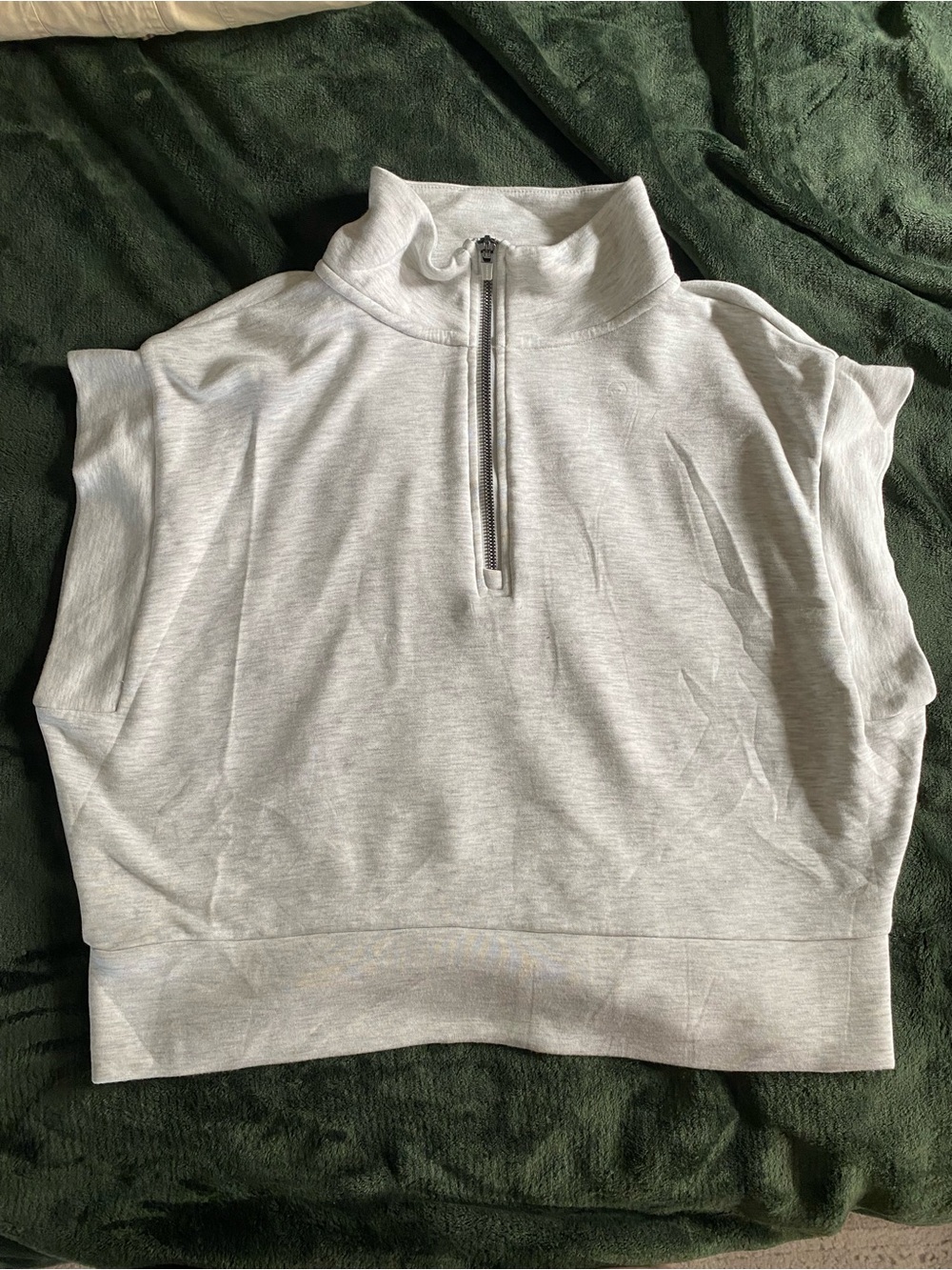 Danskin Light Gray Zip-Front Sleeveless Hoodie